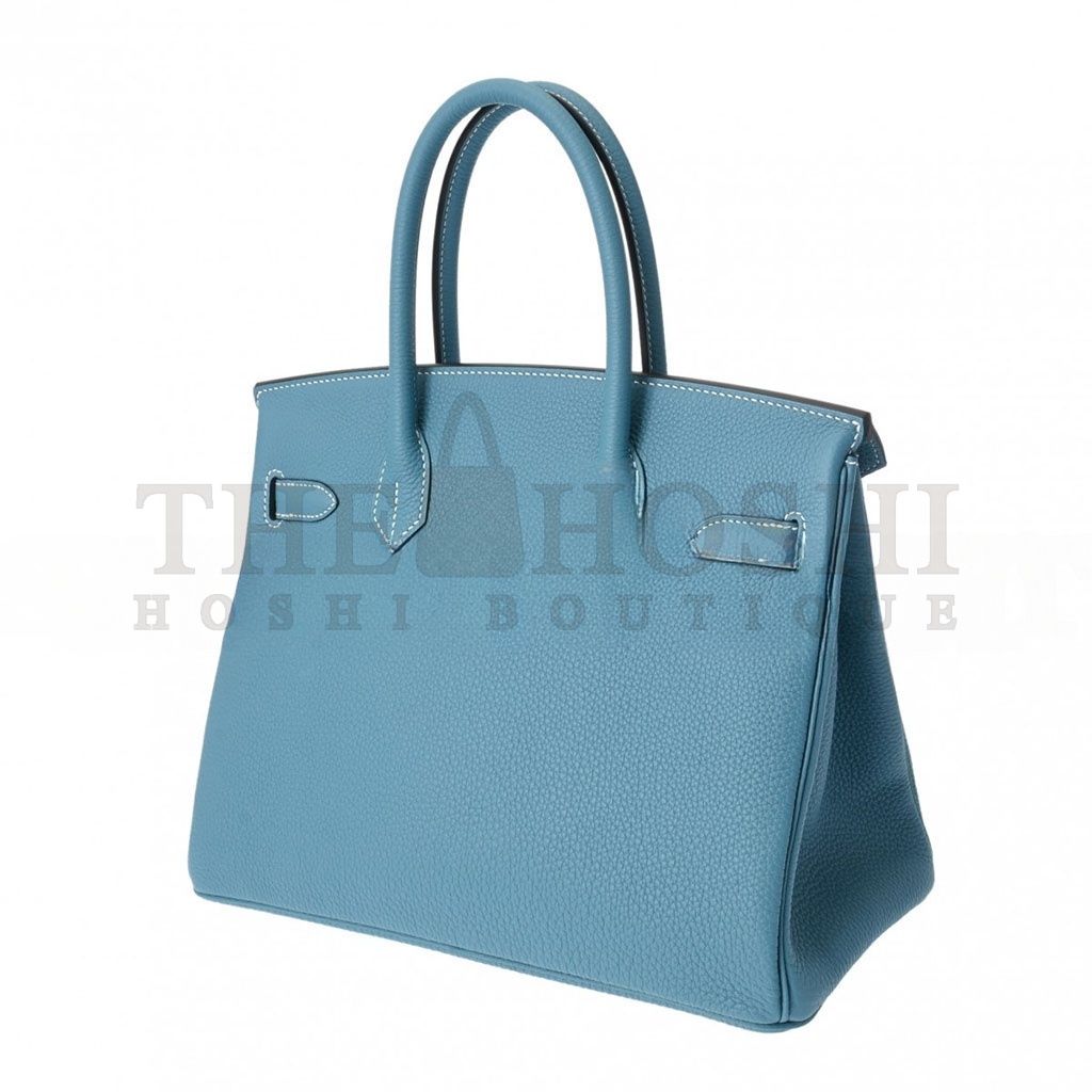 H**me5 BIRKIN 30 DENIM BLUE GOLD BUCKLE BAG 619577 (30*20*13cm) Master Quality